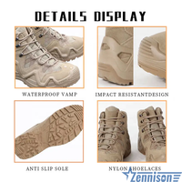 Vente de gros Chaussures de sécurité pour hommes pour la randonnée en plein air Bottes tactiques en cuir avec Oxford et polyester pour les aventures en pleine nature