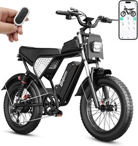 Vélo électrique tout-terrain Enduro à suspension intégrale rapide avec alarme et Bluetooth, pneus larges, pour entrepôt et stockage - Product Image 1