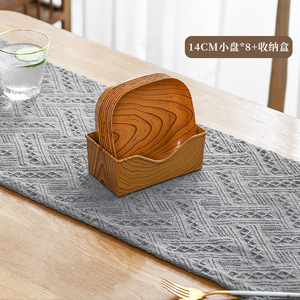 Neue kreative Melamine <span class=keywords><strong>Square</strong></span> Spit Bone Dish Holzmaserung Snack Obst kuchen Aufbewahrung stablett Retro Esstisch Teller Knochen gerichte