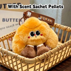 Lote de Llaveros de Peluche con Forma de Pan de Dibujos Animados, Mini Adornos de Peluche Suaves con Forma de Comida para Bolsos, Regalo para Premios de Eventos y Uso Diario - Product Image 2