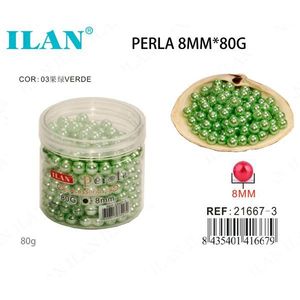 Perle Ilan Perla 8mm 80g Verdi per Creazione di Gioielli - Product Image 3