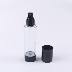 Black Transparent Vacuum <b>Bottle</b> 15ml 30ml 50ml 80ml 100ml 120ml With <b>Pump</b> Head For Cosmetic Lotion Spray Packaging - Product Image 2