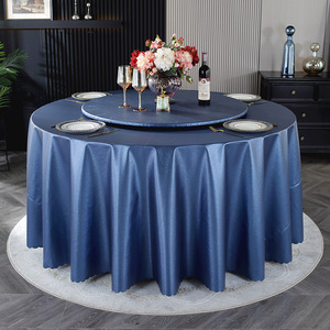 Nappe ronde en cuir PU épais, imperméable, lavable et résistante à l'huile, imprimée or, pour banquets et événements de mariage - Product Image 4