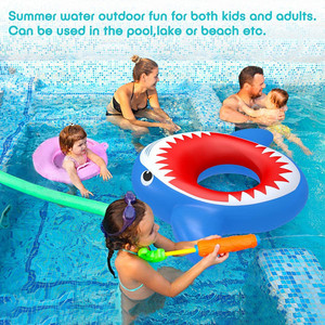 Flotador Inflable de Tiburón de 140 cm, PVC Reforzado, Flotador Novedoso para Niños y Adultos, Deportes Acuáticos - Product Image 3