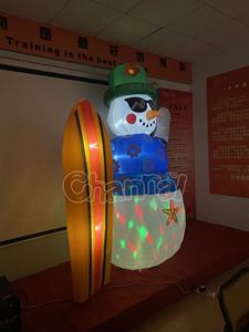 Рождественский надувной снеговик с доской для серфинга - Product Image 3