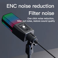MC8U USB-Kondensatormikrofon Omnidirektional Kabelgebunden Eingebaute Soundkarte RGB-Beleuchtung ENC Geräuschunterdrückung Live-Streaming Podcast