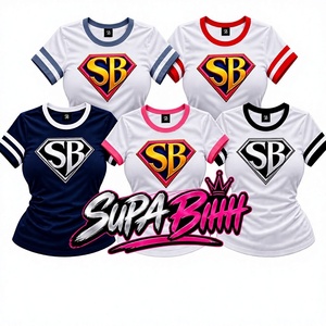 T-shirt à col rond pour femme, manches courtes, imprimé, coupe ample, streetwear, vêtements décontractés - Product Image 1