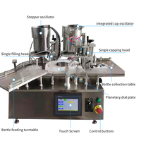 Machine de bouchage et de capsulage automatique de haute précision pour petites doses d'huile/jus, pour bouteilles en verre/plastique à usage chimique, avec moteur