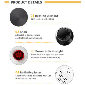 الأكثر مبيعًا جهاز ضبط طاقة محمول 5 واط موقد مزدوج للطبخ المتعدد - Product Image 4