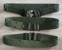 Usine chinoise 130cm longueur 5.5cm largeur couleur vert olive ceinture PP avec 2 rangées d'oeillets en fer noir et boucle à Double crochet