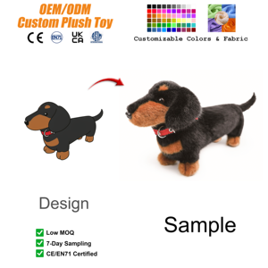 Peluche <span class=keywords><strong>de</strong></span> Dachshund Realista Personalizado, Lindo Perro <span class=keywords><strong>de</strong></span> Peluche Largo, Súper Suave, Alivia el Estrés, Regalo Reconfortante para Niños y Niñas - Product Image 1