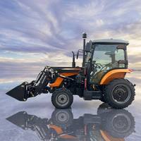 Tracteur à roues 4x4 de 120 CV efficace pour la récolte agricole professionnelle avec une pompe hydraulique puissante et des systèmes de levage de haute performance