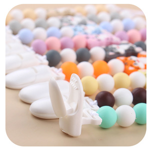 <span class=keywords><strong>Nombre</strong></span> personalizado soporte para chupete de bebé <span class=keywords><strong>con</strong></span> patrón de dibujos animados Clip Cadena de silicona cuentas para la dentición pezones Clip Baby Shower regalo - Product Image 4