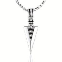 Collier pendentif flèche rétro pour homme Style Hip Hop Triangle Lance Accessoire pull classique pour fête de fiançailles