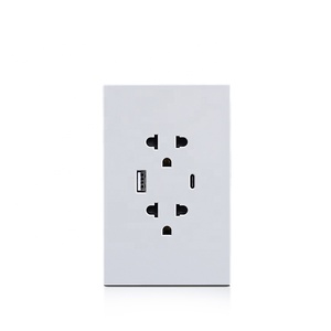 Enchufe Multifunción Doble de 3 Pines con USB A+C para <span class=keywords><strong>Puerto</strong></span> USB en Tomacorrientes de Ecuador, Perú, Tailandia, Vietnam y Filipinas - Product Image 1
