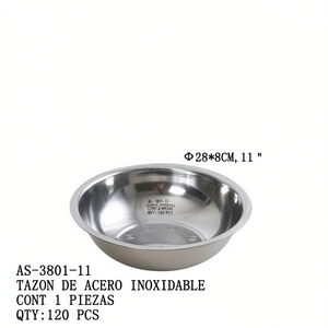 Ciotola in Acciaio Inox da 11 Pollici, Lavabile in Lavastoviglie, Ciotola in Metallo Lucidato per Servire Cibo, Uso per Feste, Modello AS-3801-11 di ZAA - Product Image 1