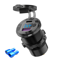 Chargeur de voiture USB-A 18W Type C PD100W Chargeur rapide Prise 12-24V Aluminium pour voitures Camions Prise USB Allume-cigare