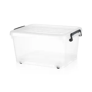 Boîte de rangement en <span class=keywords><strong>plastique</strong></span> transparente Huasu personnalisée de 35 <span class=keywords><strong>L</strong></span>, 50 <span class=keywords><strong>L</strong></span>, <span class=keywords><strong>60</strong></span> litres <span class=keywords><strong>avec</strong></span> <span class=keywords><strong>couvercle</strong></span> - Product Image 1