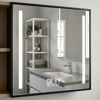 Meuble de salle de bain moderne pour villa et hôtel, vasque suspendue avec lavabo et miroir intelligent, écologique et résistant à l'eau