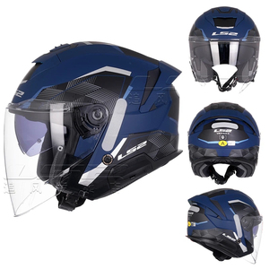 Casco LS2 OF618 <span class=keywords><strong>VERSO</strong></span> 2 Nuevo, Casco Tres Cuartos, Doble Visor, Abierto, <span class=keywords><strong>para</strong></span> Motocicleta, Scooter, Bicicleta - Product Image 1
