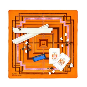 Tapis de jeu de mahjong insonorisant Palm Paradise, turquoise vif, tuiles bleues tonées, accessoires de mahjong - Product Image 1