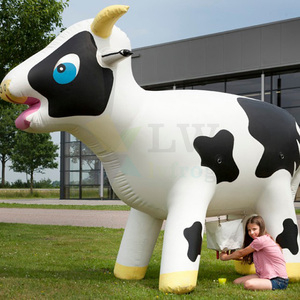 Modelo de dibujos animados para publicidad, vaca de leche inflable gigante para alquiler