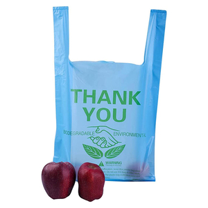 ถุงพลาสติกเสื้อยืดย่อยสลายได้สำหรับช้อปปิ้งซูเปอร์มาร์เก็ต - Product Image 5