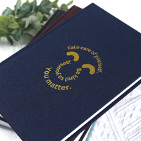 Vente en gros bon marché A5 carnet de notes personnalisé couverture rigide quotidien ligné carnet de notes blanc tissu lin tissu porte-stylo papier de carton