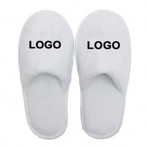 Pantoufles jetables en coton éponge blanches, lavables, personnalisables avec logo, pour hôtels, spas et invités – Vente en gros, luxe à prix abordable - Product Image 1