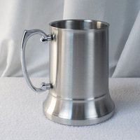 Grande chope à bière en acier inoxydable à double paroi 450/580ml avec laser ou sérigraphie pour le camping, vente en gros