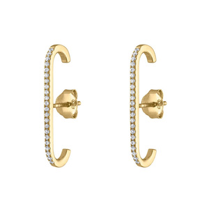 Orecchini a Cerchio a Forma di C per Donne, Eleganti, Minimalisti, alla Moda, per Uso Quotidiano, Gioielli Statement - Product Image 3