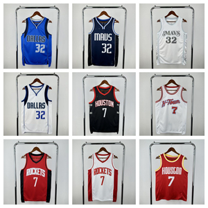 Broderie personnalisée en gros DAL Mavericks # 32 fusées HOU # 7 IND Pacers # Maillot de basketball en poly mesh unisexe pour adulte, modèle international - Product Image 1