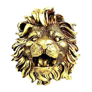 האריה מודרני קטן זהב שרף אביזרי גינה חיצוני בית גן קישוט תכליתי האריה ראש קיר מזרקת