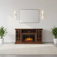 Fabricant sur mesure de cheminées électriques en bois avec support TV