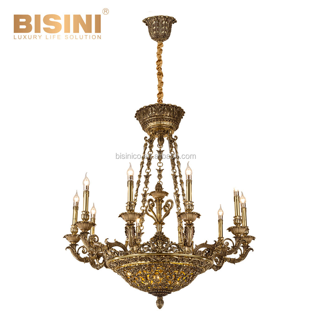 フレンチスタイルルイ15世高級ゴールデン銅シャンデリアレトロバロック