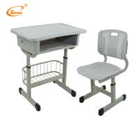 Bureaux et chaises d'école réglables personnalisés, bureaux et chaises d'étude, mobilier commercial en plastique pour utilisation en classe
