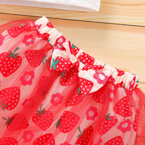 ชุดเสื้อยืด+เดรสพร้อมที่คาดผมสำหรับเด็กเล็ก ชุดเดรสฤดูร้อนสำหรับเด็กผู้หญิง สไตล์หวานๆ เสื้อผ้าเด็กขายส่ง - Product Image 4