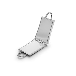 Specchio per il Trucco Pieghevole 43x82 mm con Manico ad Anello - Product Image 1