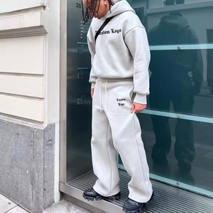 Easyfast เซ็ตชุดวิ่งมีฮู้ดทำจากเทอร์รี่มีฮู้ดแบบไม่มีเชือกเสื้อครอปชุดวอร์มใส่ได้ทั้งชายและหญิง - Product Image 2