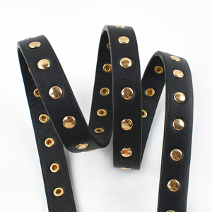 <span class=keywords><strong>Ceinture</strong></span> fine pour femme Deepeel YB135 190/200cm, accessoires vestimentaires, mode punk, noire, à <span class=keywords><strong>deux</strong></span> <span class=keywords><strong>anneaux</strong></span>, rivets, boucles en PU, rivets - Product Image 6