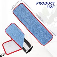 Recharge de tête de balai serpillère plate en microfibre lavable en machine et réutilisable, pour le nettoyage et le récurage des sols durs