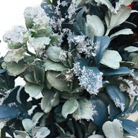Fabrieksprijs Kunstmatige Deur Planten Buxus Grijze Krans Slinger Twee Pak Combinatie Buxus Rood Fruit Kandelaar Cirkel