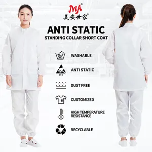 Staubfreier Reinraum kittel staubfreies Kleid esd Mantel anti statische Polyester Arbeits kleidung Kleidung saubere Overalls