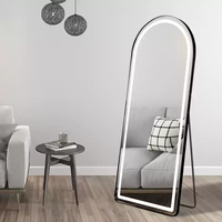 Miroir LED en forme d'arche sur mesure |   Miroir sur pied intelligent à écran tactile avec cadre en aluminium
