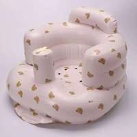 Fauteuil gonflable pour bébé en PVC, motif ours mignon, siège d'apprentissage pour nourrisson avec colonne de soutien de sécurité, antidérapant et gonflable