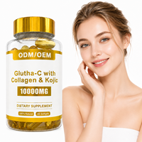 Capsules de glutathion antioxydant à marque privée, collagène, acide kojique, soutien éclaircissant pour la peau, durée de conservation de 24 mois, OEM ODM GMP