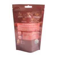 Sac personnalisé durable à fond plat avec fermeture éclair standard, encoche de déchirement et trou de suspension pour l'affichage en détail de snacks et thés biologiques