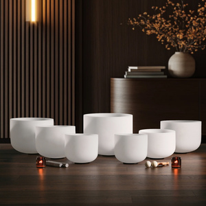Cuencos Cantores de Cristal de Cuarzo Hechos a Mano Jinfang 432HZ/440HZ, Cuencos Cantores de Cristal de 7-12 Pulgadas para Meditación y Baño de Sonido - Product Image 1