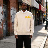 Pull-over en laine 100 % pour homme, personnalisé OEM/ODM, nouveau scénario, anti-plis, respirant, style plat et simple, polyvalent, col rond