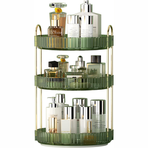 360 Degrees Rotating Makeup Perfume Organizer for Bathroom Vanity <b>Shelf</b> Countertop Cosmetics Storage Box - Product Image 1
